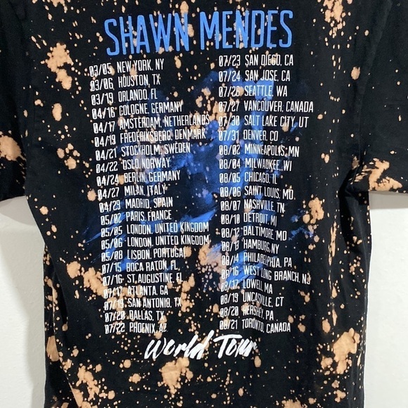 Shawn Mendes shirt world tour tee 2014 tie dye unique handmade small unisex - Picture 4 of 5